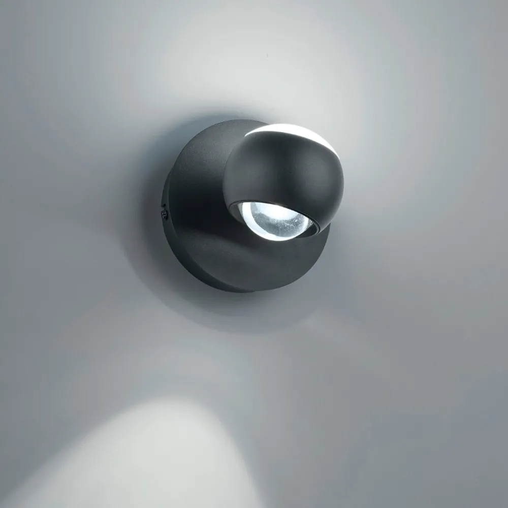 Applique Da Parete-Selezionato da Mazzolaluce Applique sfera nero led 5w biemissione da 2700k a 65000k con telecomando