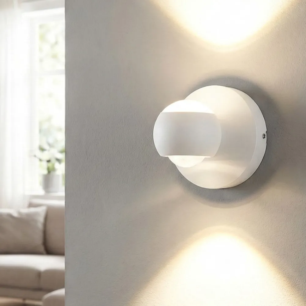 Applique Da Parete-Selezionato da Mazzolaluce Applique sferico bianco led 5w da 2700k a 6500k con telecomando