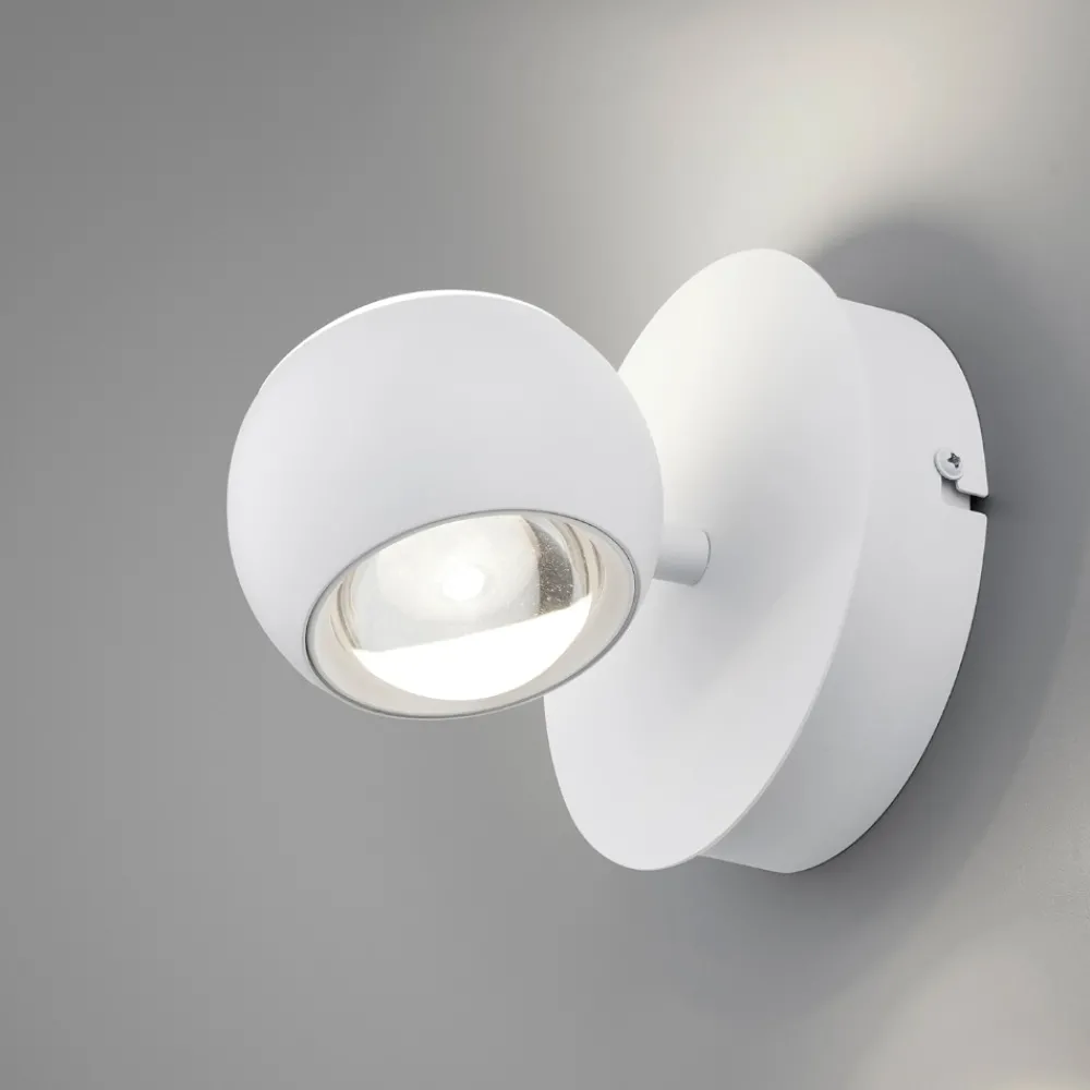 Applique Da Parete-Selezionato da Mazzolaluce Applique sferico bianco led 5w da 2700k a 6500k con telecomando