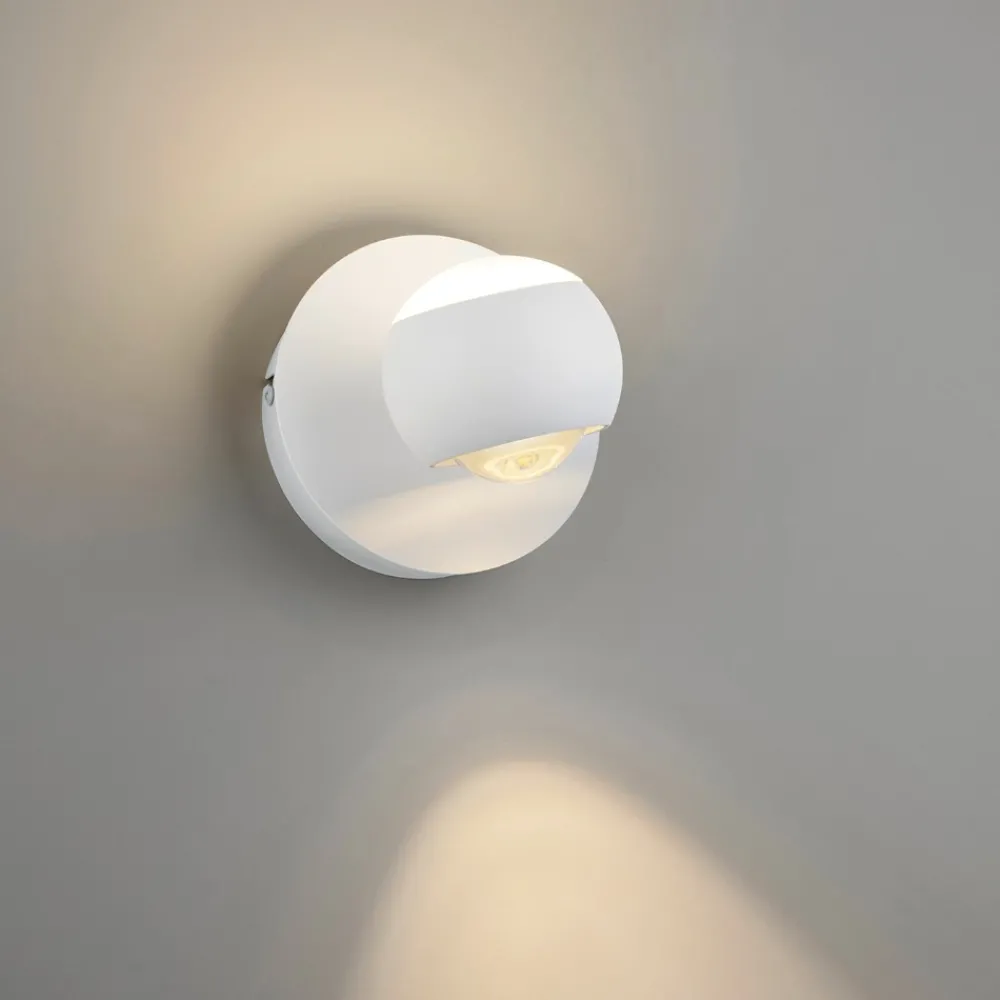 Applique Da Parete-Selezionato da Mazzolaluce Applique sferico bianco led 5w da 2700k a 6500k con telecomando
