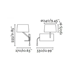 Applique Camera Da Letto-Selezionato da Mazzolaluce Applique sinistra mensola presa usb paralume bianco camera da letto