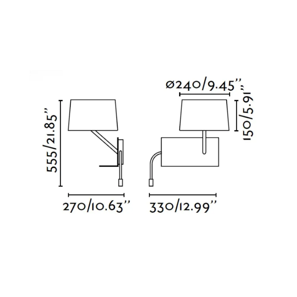 Applique Camera Da Letto-Selezionato da Mazzolaluce Applique sinistra mensola presa usb paralume bianco camera da letto