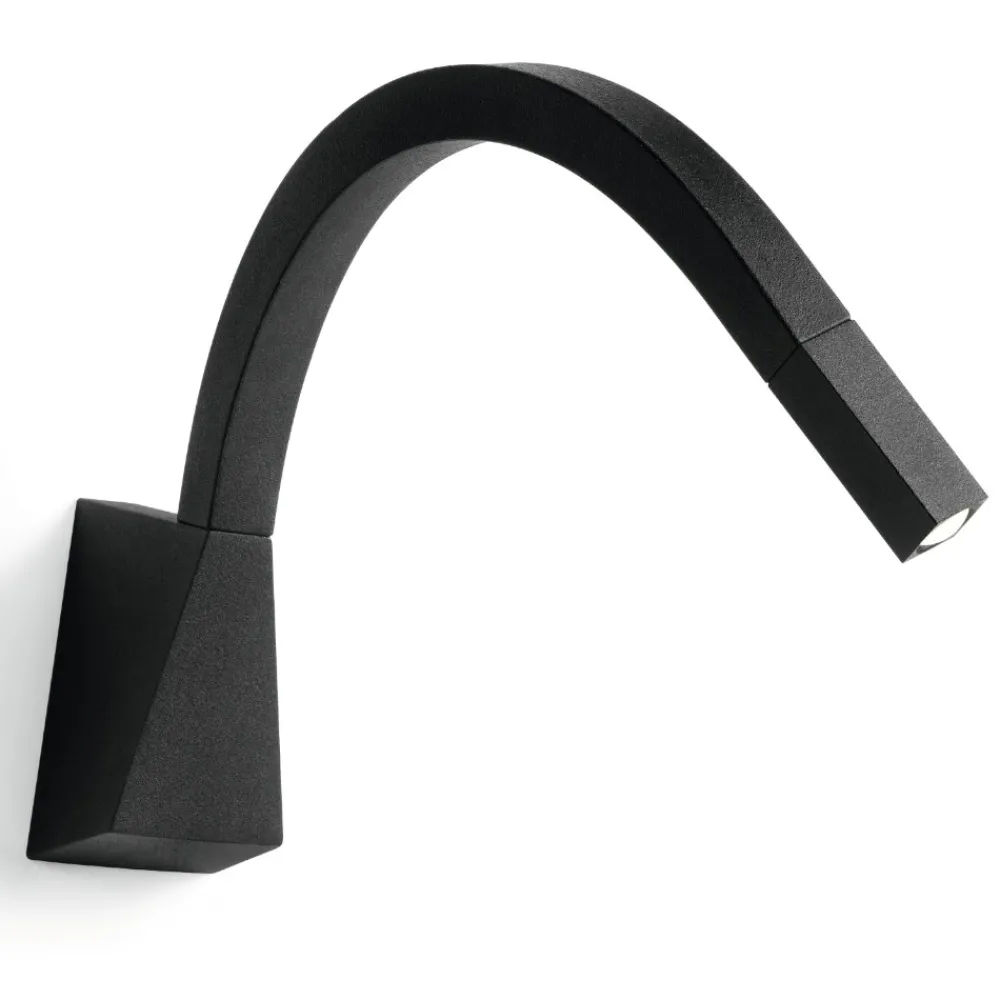 Applique Camera Da Letto-Linea Light Applique snake w3 nero led 2w 3000k orientabile