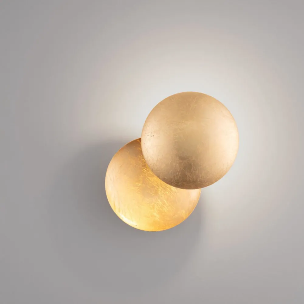 Applique Da Parete-Selezionato da Mazzolaluce Applique sole foglia oro orientabile led 6w 3000k moderna