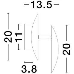 Applique Da Parete-Selezionato da Mazzolaluce Applique sole foglia oro orientabile led 6w 3000k moderna