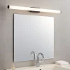 Applique Da Bagno-Selezionato da Mazzolaluce Applique specchio bagno nera 80cm led 8w 3000k