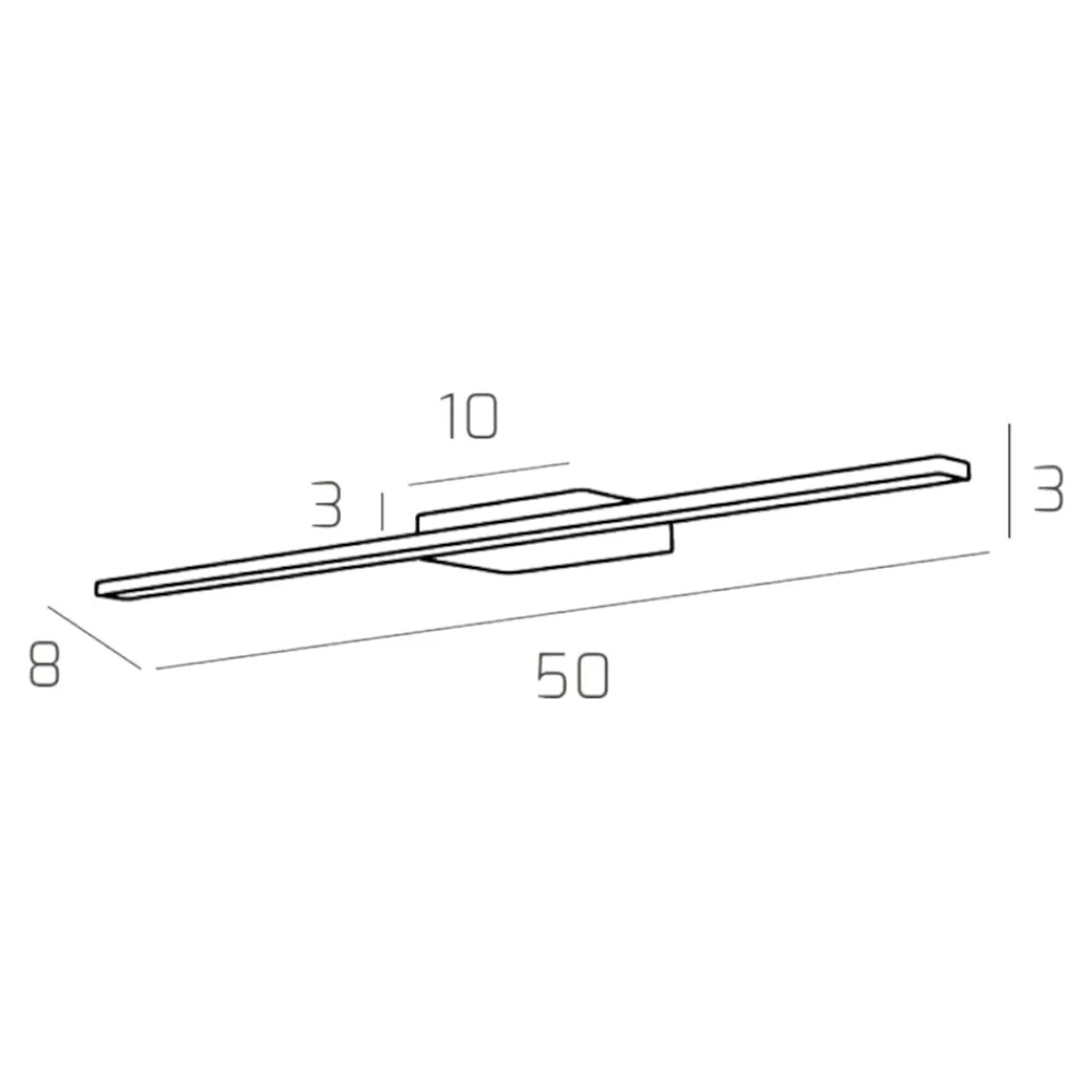 Applique Da Bagno-Top Light Applique specchio da bagno cromato 50cm 6w 4000k
