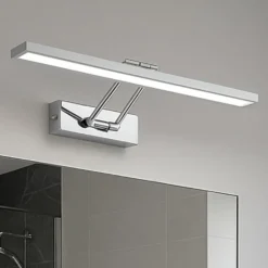 Applique Da Bagno-IsyLuce Applique specchio da bagno cromo orientabile led 8w 3000k