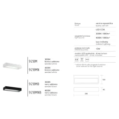 Applique Da Parete-IsyLuce Applique squadrato moderno nero led 12w 3000k 4000k