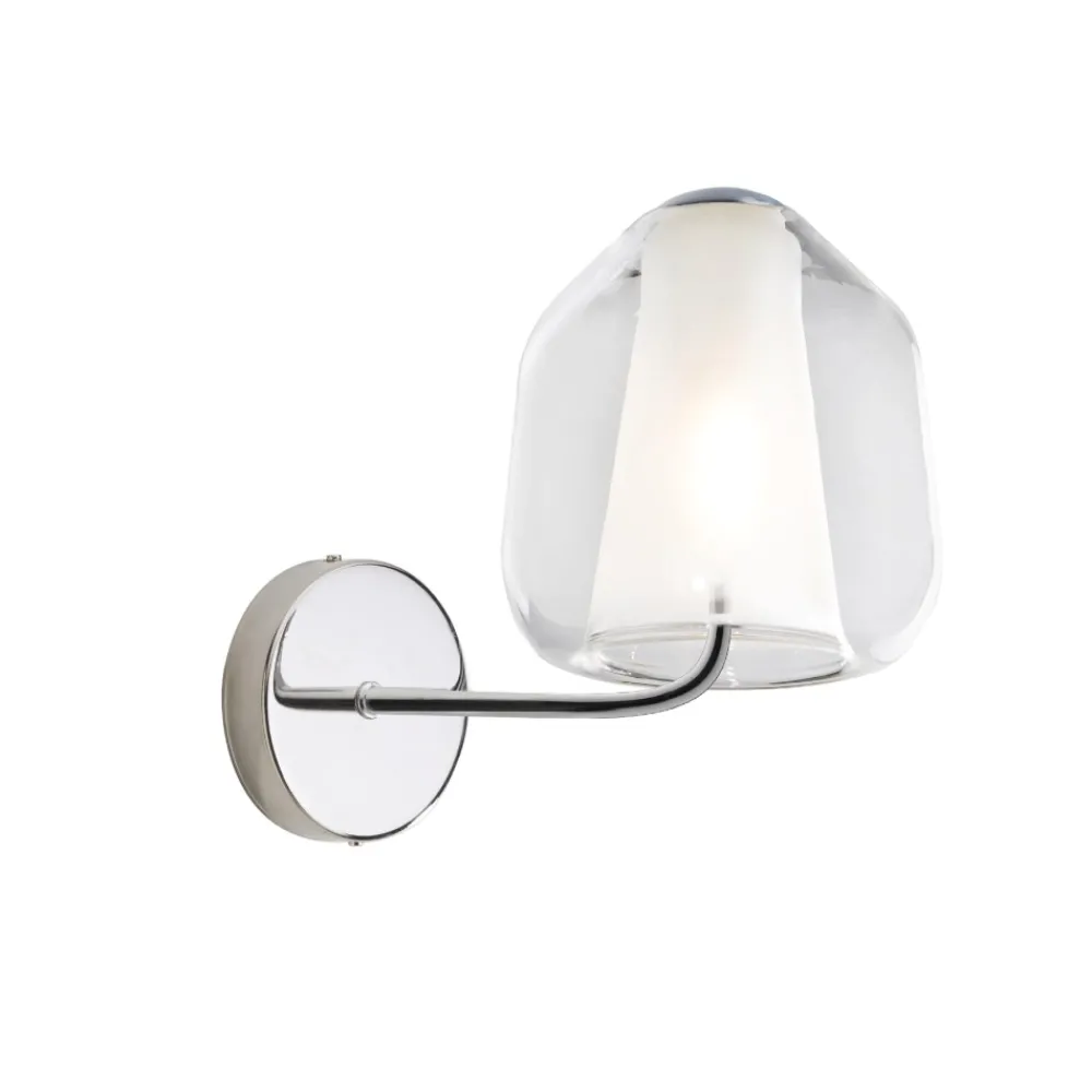 Applique Da Parete-Top Light Applique struttura cromata vetro pirex trasparente