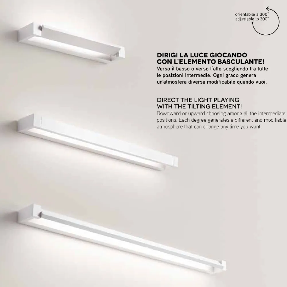Applique Da Parete-Perenz Illuminazione Applique sway girevole bianco led 23w 3000k 4000k 6000k perenz