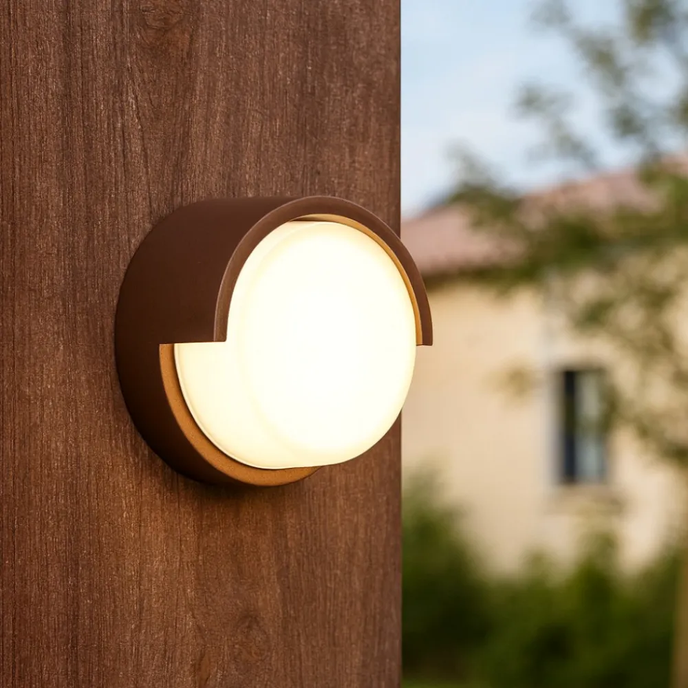 Applique Da Esterno-Selezionato da Mazzolaluce Applique tondo corten per esterni led 2700k 3300k 4000k anti corrosione