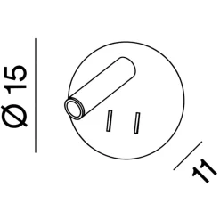 Applique Camera Da Letto-Perenz Illuminazione Applique tondo nera per comodini camera da letto doppia luce plug perenz