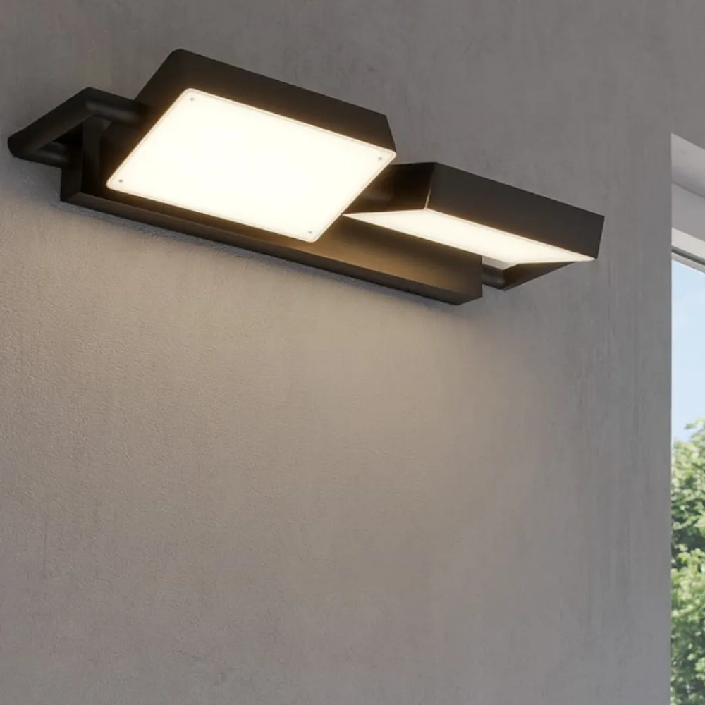 Applique Da Parete-Top Light Applique toplight 2 luci orientabili nera led 38w 3000k 4000k
