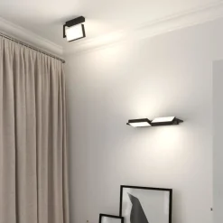 Applique Da Parete-Top Light Applique toplight 2 luci orientabili nera led 38w 3000k 4000k