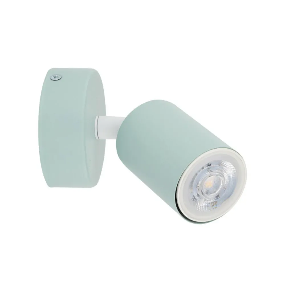 Applique Da Parete-Selezionato da Mazzolaluce Applique verde menta da parete soffitto cilindro orientabile