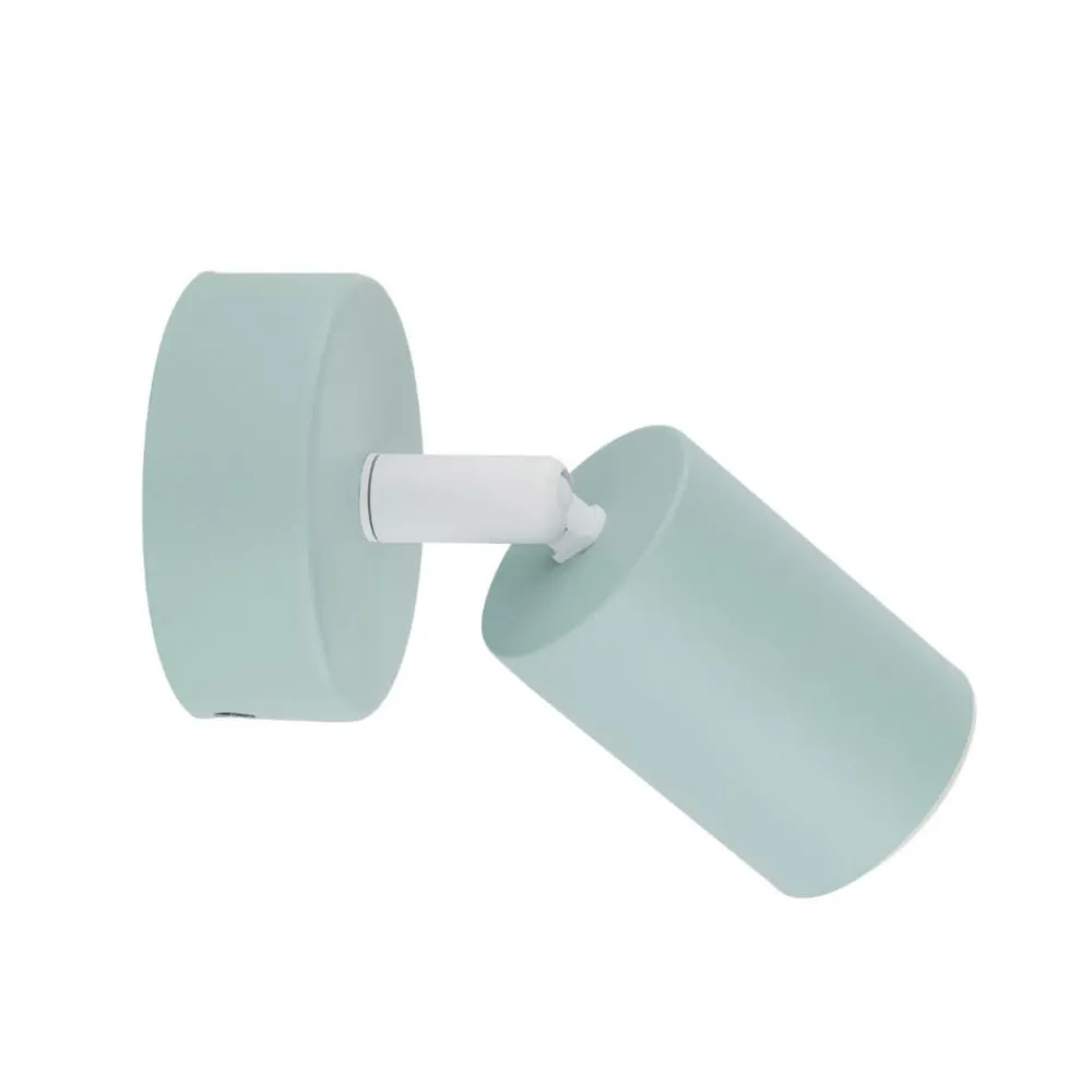 Applique Da Parete-Selezionato da Mazzolaluce Applique verde menta da parete soffitto cilindro orientabile