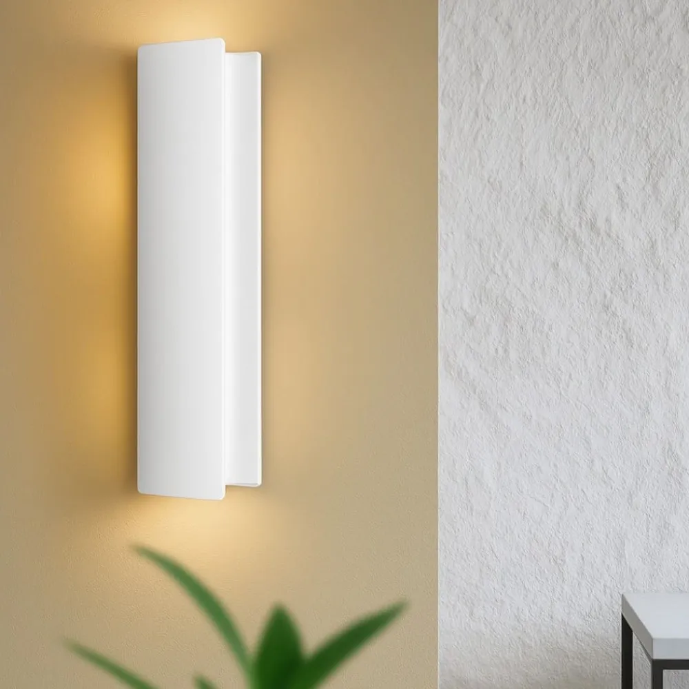 Applique Da Parete-Eglo Applique verticale led 12w 3000k bianca moderna zubialde