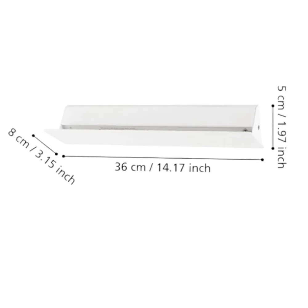 Applique Da Parete-Eglo Applique verticale led 12w 3000k bianca moderna zubialde