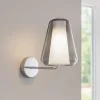 Applique Da Parete-Top Light Applique vetro fume struttura cromata toplight