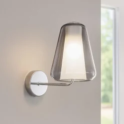 Applique Da Parete-Top Light Applique vetro fume struttura cromata toplight