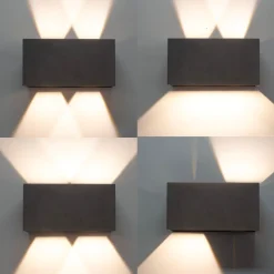 Applique Da Esterno-Selezionato da Mazzolaluce Applique 24w 3000k rettangolare antracite da esterno moderna