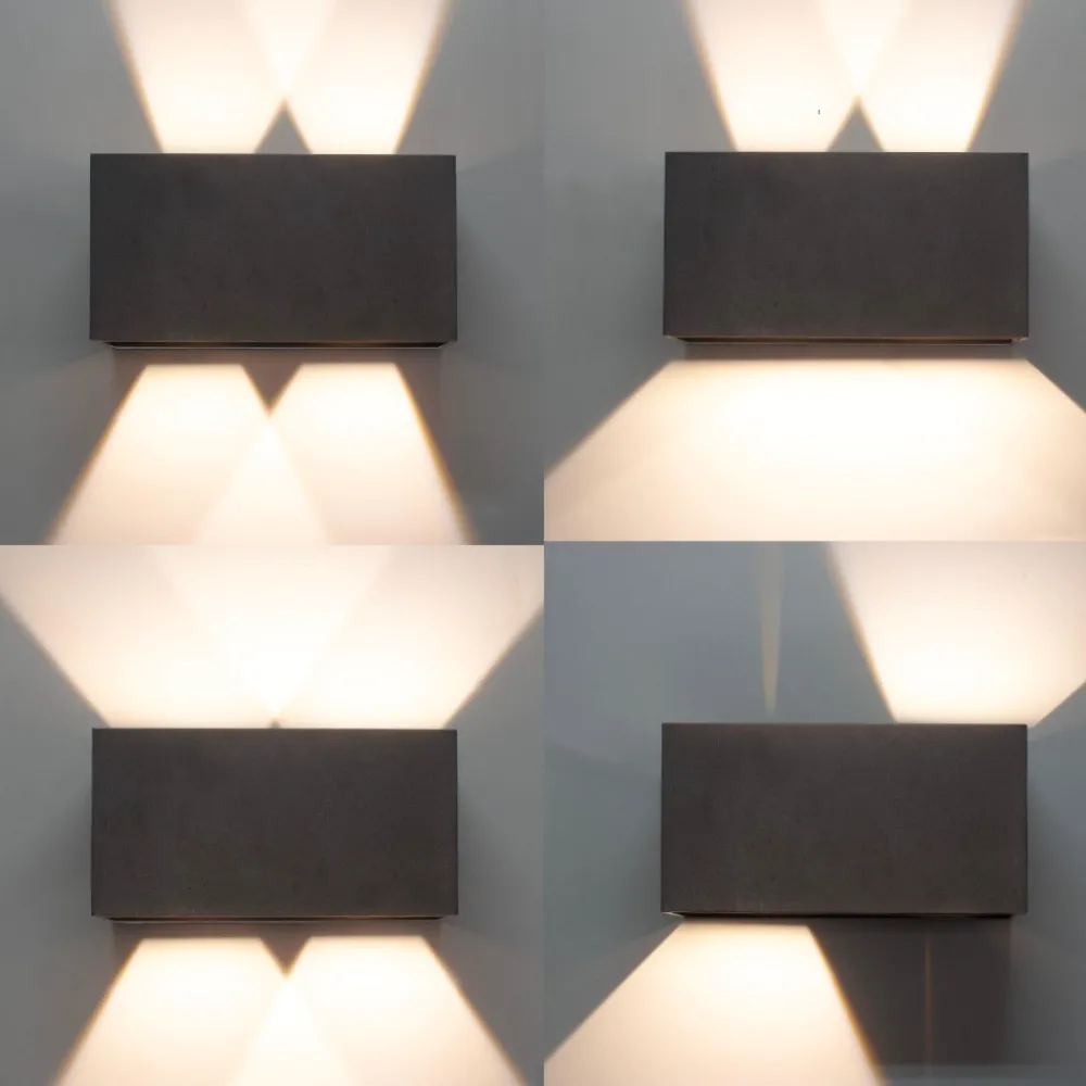 Applique Da Esterno-Selezionato da Mazzolaluce Applique 24w 3000k rettangolare antracite da esterno moderna