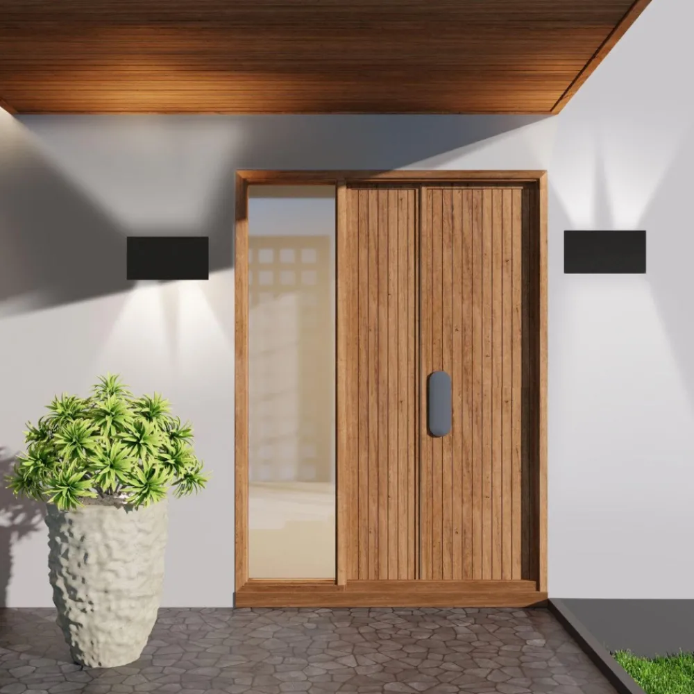Applique Da Esterno-Selezionato da Mazzolaluce Applique 24w 3000k rettangolare antracite da esterno moderna