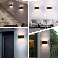 Applique Da Esterno-Selezionato da Mazzolaluce Applique 24w 3000k rettangolare nero da esterno moderna