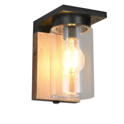 Applique Da Esterno-Selezionato da Mazzolaluce Applqie da esterno effetto legno con sensore crepuscolare interruttore