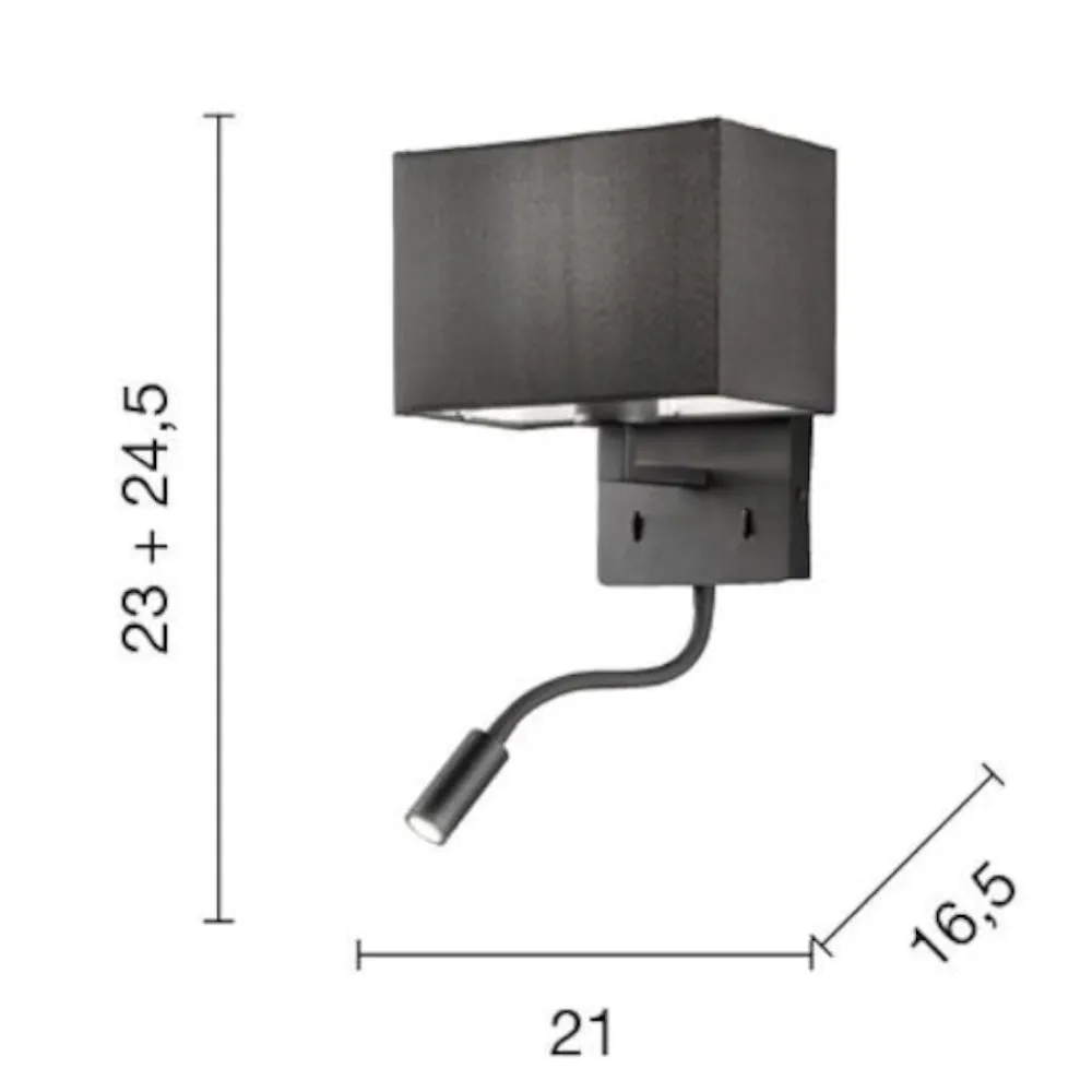 Applique Camera Da Letto-Ondaluce Ap shadow applique per comodino camera da letto doppia luce bianca