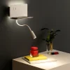 Applique Camera Da Letto-Ondaluce Ap stan applique camera da letto bianca porta usb led orientabile