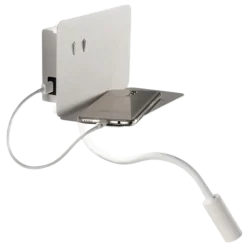 Applique Camera Da Letto-Ondaluce Ap stan applique camera da letto bianca porta usb led orientabile
