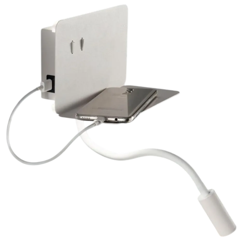 Applique Camera Da Letto-Ondaluce Ap stan applique camera da letto bianca porta usb led orientabile