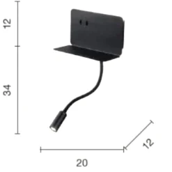 Applique Camera Da Letto-Ondaluce Ap stan applique camera da letto bianca porta usb led orientabile