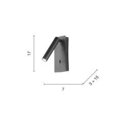 Applique Camera Da Letto-Ondaluce Ap telescope applique per camera da letto porta usb led orientabile nera