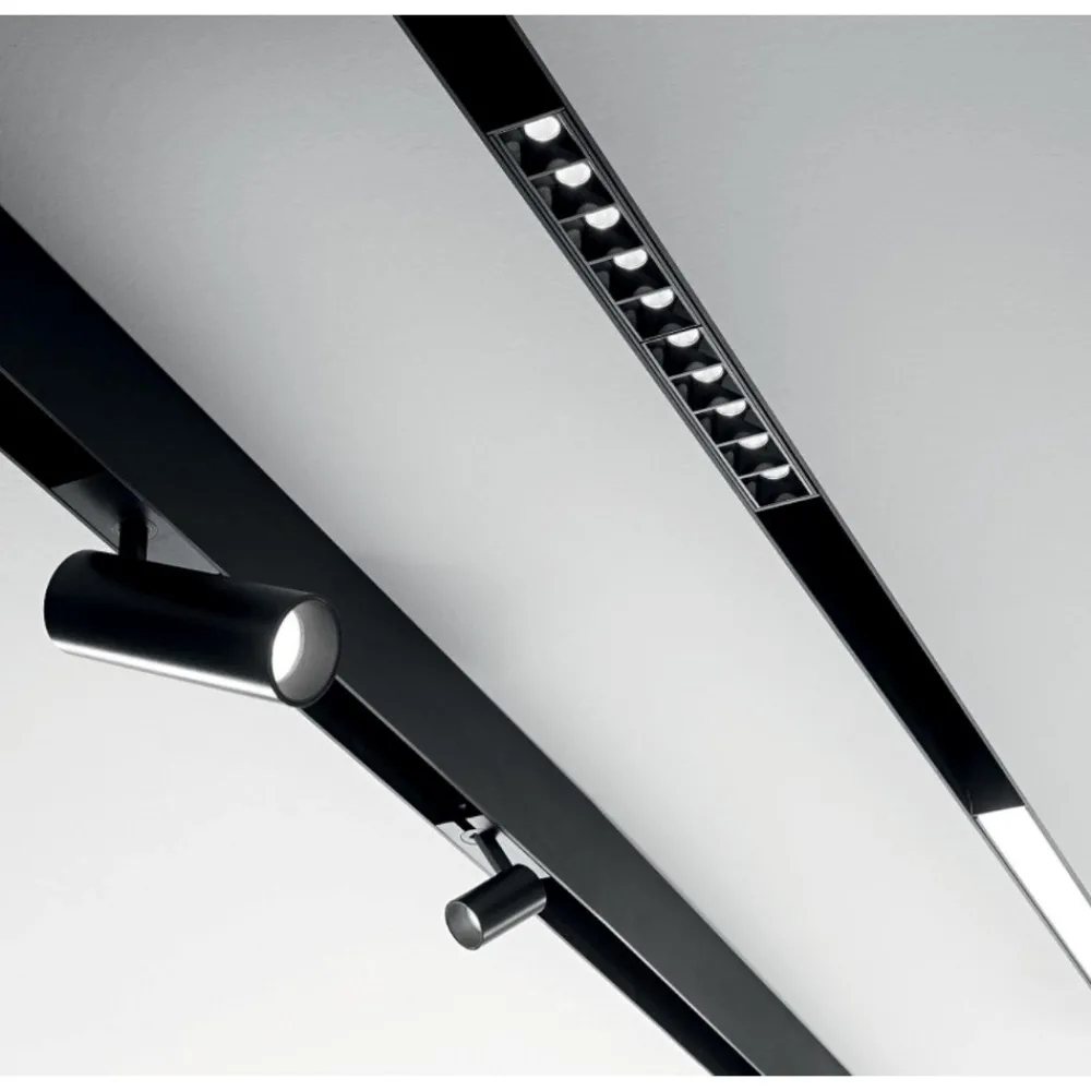 Illuminazione A Binario-Ideal Lux Arca binario da incasso 3mt nero monofase 48v