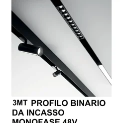 Illuminazione A Binario-Ideal Lux Arca binario da incasso 3mt nero monofase 48v