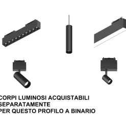 Illuminazione A Binario-Ideal Lux Arca binario da incasso 3mt nero monofase 48v