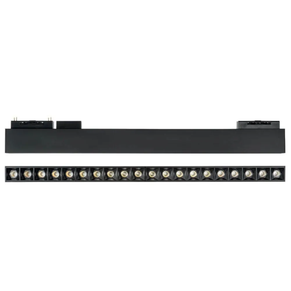 Illuminazione A Binario-Ideal Lux Arca modulo faretti led 48v 29w 3000k nero per binario monofase ottica 40
