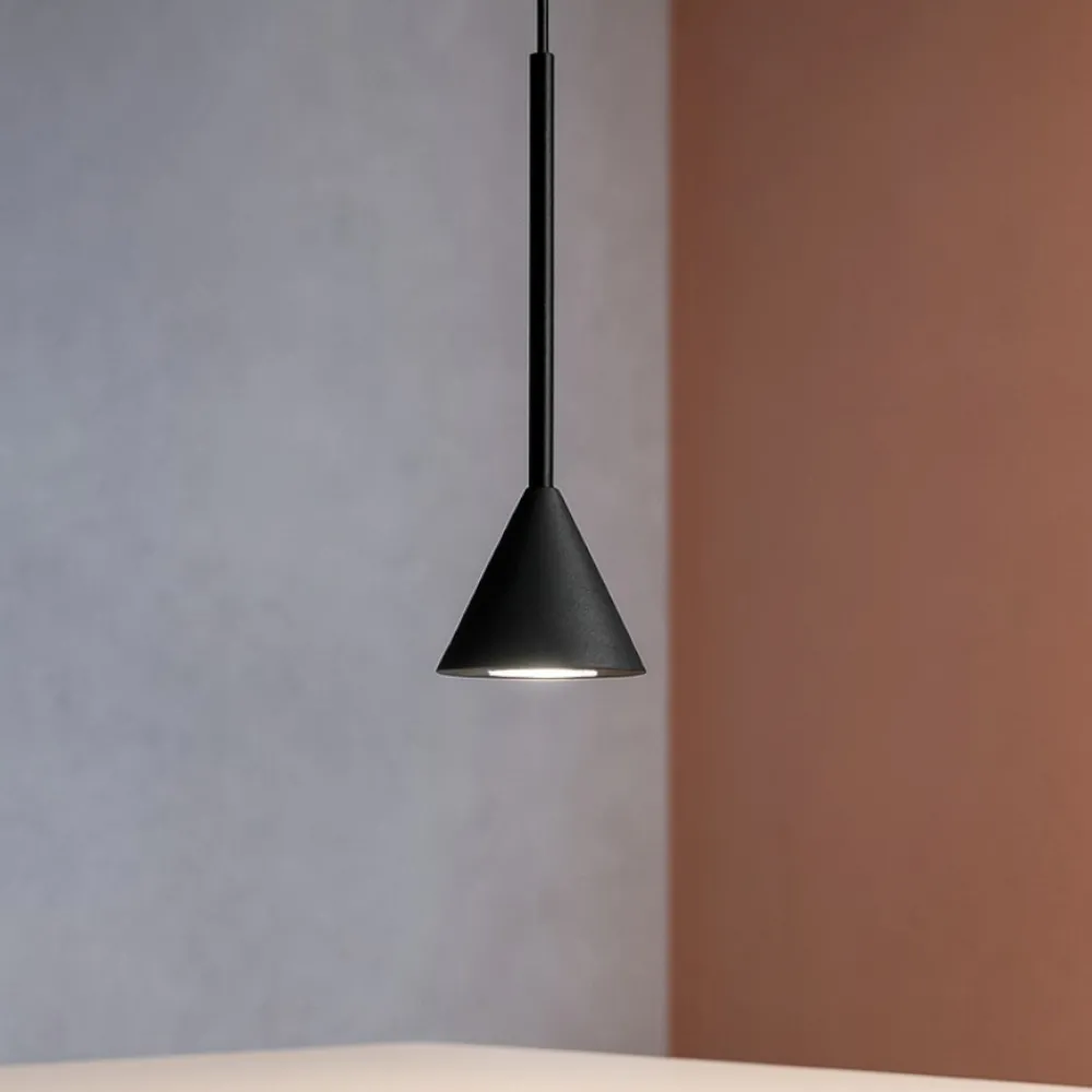 Lampade A Sospensione-Ideal Lux Archimede sp cono lampada a sospensione per camera da letto led 3000k nero