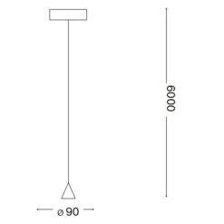 Lampade A Sospensione-Ideal Lux Archimede sp cono lampada a sospensione per camera da letto led 3000k nero