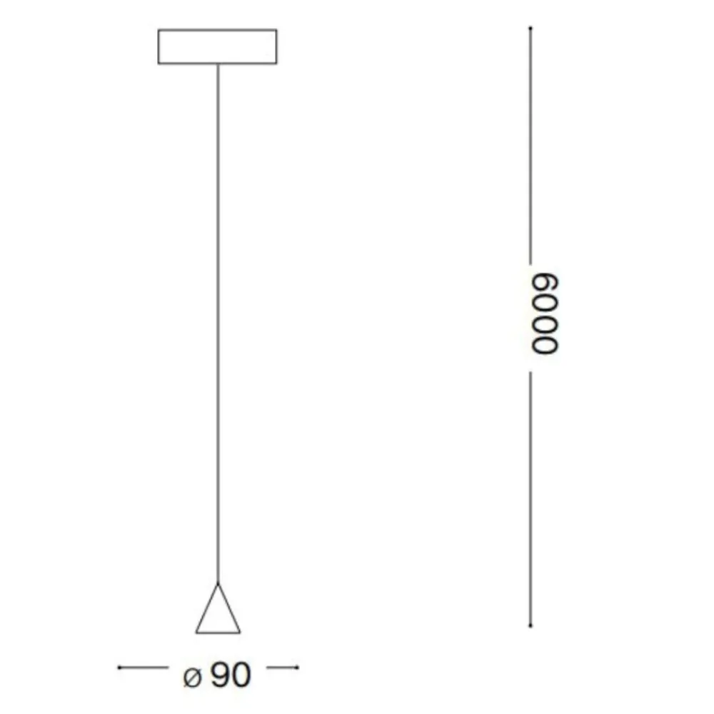 Lampade A Sospensione-Ideal Lux Archimede sp cono lampada a sospensione per camera da letto led 3000k nero