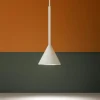 Lampade A Sospensione-Ideal Lux Archimede sp cono sospensione bianca led 3,5w 3000k cavo con decentramento