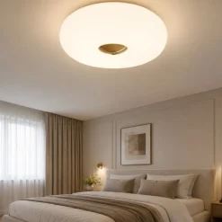 Plafoniere Moderne-Ideal Lux Arizona pl2 plafoniera per camera da letto bianca in vetro plisse'