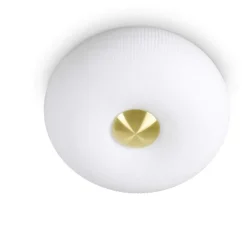 Plafoniere Moderne-Ideal Lux Arizona pl2 plafoniera per camera da letto bianca in vetro plisse'