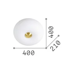 Plafoniere Moderne-Ideal Lux Arizona pl3 plafoniera vetro plissettato ottone