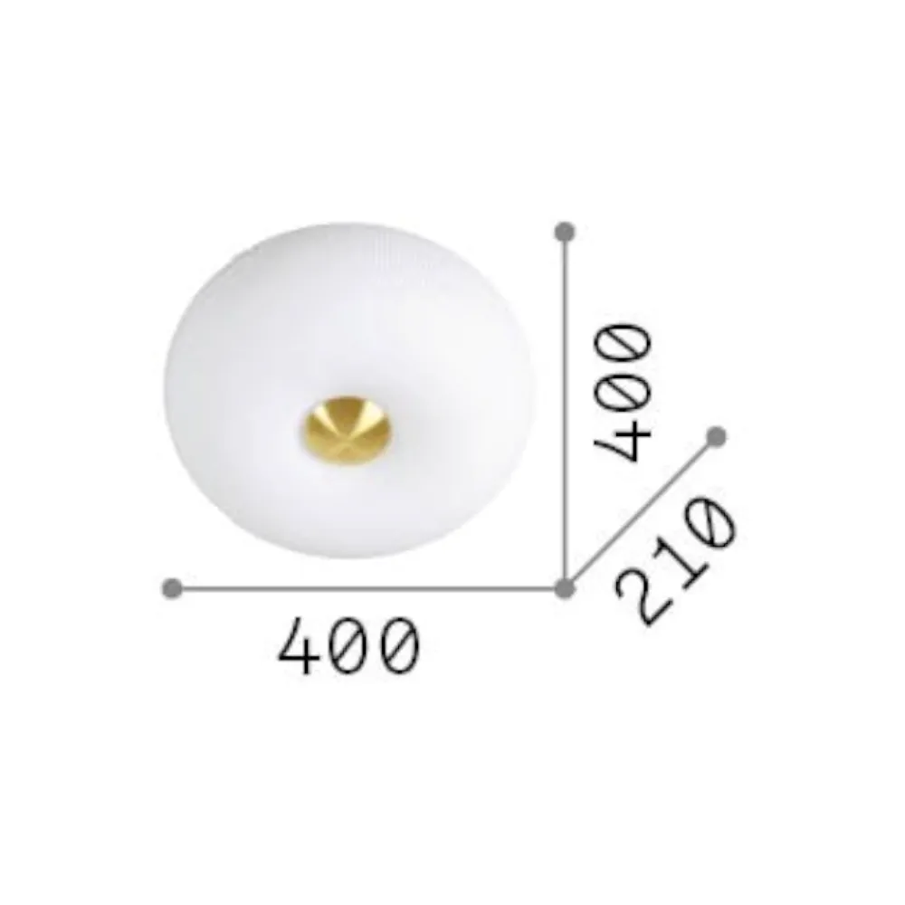 Plafoniere Moderne-Ideal Lux Arizona pl3 plafoniera vetro plissettato ottone