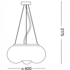 Lampadario Camera Da Letto-Ideal Lux Arizona sp3 lampadario stanza da letto sfera vetro decorato