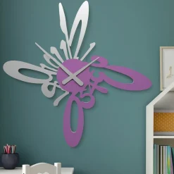 Orologi Da Parete Moderni-Selezionato da Mazzolaluce Armonico orologio moderno da parete legno grigio viola